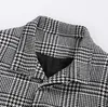 Herren Trench Plaid Revers Einreiher Mantel Kostenloser Versand Winter Mode Lange Jacke Mäntel Männer Mantel