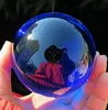 Asian Rare Natural Quartz Blue Magic Crystal Healing Ball Sphere 79-90MM+Stand VI4