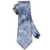 Europe Warehouse Tie Set Blue Paisley Men's Silk Whole Classic Jacquard Woven Necktie Pocket Square Cufflinks Wedding Bus259W