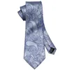 Europe Entrepôt Cravate Ensemble Bleu Paisley Men039s Soie Entière Classique Jacquard Tissé Cravate Poche Carrée Boutons De Manchette De Mariage Bus2049358