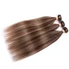 4 Dark Brown Highlight Mix med 27 Honey Blonde Human Hair Weave Bundles 3PCS Piano Mixed Color Brazilian Human Hair Weft Extens7029686