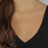 Summer Gold Chain Cross Necklace Small Gold Cross Religious Jewelry Women's Necklace