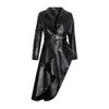 2019 New Long Black PU Faux Läderjacka Kvinnor Klassisk Moto Biker Jacka Vår Höst Lady Slim Basic Coat OuterWear R1077