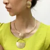 Punk Goldcolor Geometryczne metalowe zestawy biżuterii dla kobiet Choker Naszyjniki Zestaw Akcesoria 7436513