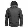 Giacca tattica in pile mimetico da uomo Giacca a vento Softshell impermeabile Giacca invernale con cappuccio Cappotto da caccia