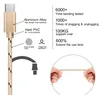 2.1A 1M 3ft 2m 6ft 3m 10ft 빠른 충전기 금속 브레이저 브레이드 와이어 동기화 데이터 충전기 유형 C 케이블 스마트 폰 마이크로 USB