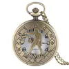 Vintage Pocket Watch 12 Zodiac Constellation Men Women Analog Quartz Watches With Necklace Chain Birthday Presents