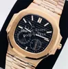 3 Style Luxury Rose Gold Diamond Bezel Crystal Orologi da uomo Automatic Cal.240 Orologio Eta Mens 5724 Power Reserve 5712 Orologi da polso in pelle