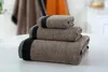 3PCS Towel Set Dark Gray Cotton Large Thick Bath Towel Bathroom Hand Face Shower Towels Home For Adults Kids toalla de ducha2926