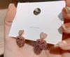 925 zilveren naald hartvormige roze oorknopjes eenvoudige oorbellen lieve oorbellen5107930