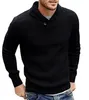 メンズソリッドセーターファッションスリムセーター暖かい秋のセータープルオーバーラペルボタンデザインマン用のセーターの男性セーターのためのデザインデザイン