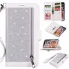 Cremallera 9Card Cartera de cuero multifunción Bling Glitter funda con tapa para iphone 11 pro max XS MAX XR 6 7 8 PLUS