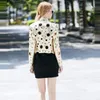 Spring Autumn Brand Women Leather Jackets Metal Circle Rivets Gold Silver Outwear Club Punk Style Motorcycles Short Coat1