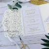 Ivory Customizable Laser Cut Trifold Wedding Invitation Invites With Respond Card And Envelope Invite for Wedding Birthday6335530