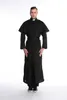 Costume a tema Halloween Gioco di ruolo Sacerdote per abbigliamento da uomo maschio Cosplay Dio Abito lungo nero Costumi da festa224Q