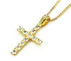 HIP HOP Alliage Gold Silver Cross Collier Pendentif Religieux Glafe Strinest Crucfix Collier pour Homme Gratuit Cuban Chaîne Vers