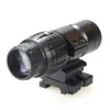 Tactical Focus Adjusted 3X Magnifier Scope With Flip up Picatinny Rail Mount For Holographic Aimpoint Red Dot Sight Scope.