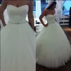 Alta qualidade praia querida sexy uma linha tule plus size vestidos de noiva longos vestidos de convidado de casamento doméstica vestido de honra com faixa de cristal