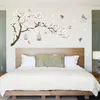 187 * 128 cm grote maat boom muurstickers vogels bloem home decor achtergronden voor woonkamer slaapkamer DIY kamers decoratie