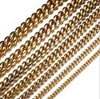 Stainless Steel Jewelry 18K Gold Plated High Polished Miami Cuban Link Necklace Curb Chain 8mm 10mm 12mm 14mm 16mm 18mm229E