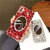 Case de téléphone de luxe en diamant en diamant complet avec couverture miroir pour iPhone 15 15pro 14 14pro 13 13pro 12 pro max 11