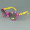 Kids Sunglasses Heart Shape Frame With Star Printing Children Sun Glasses Colors Match UV400 Protection 20pcs/lot