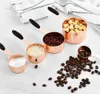 5PCS/Set Stainless Steel Measuring Cup Set DIY Baking Tools Coffee Spoon Precision Measuring Instruments Kitchen Copper Plated Rose Gold Col