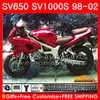 Corpo para SUZUKI SV650S SV400S SV1000S 98 99 00 01 02 topo vermelho pérola 26HC.19 SV 650S 400S 1000S SV650 SV400 S 1998 1999 2000 2001 2002 Carenagem