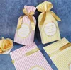 Trekkoord Candy Gift Wrap Tas Zijde Lint Bakken Verpakking Zakken Happy Candy Fruit Pakket voor Kerst Nieuwjaar 18 6JM UU