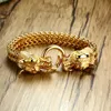 316L Roestvrij Staal Mannen Draak Hoofd Gouden Armband Persoonlijkheid Cool Bone Chains Jongens Hip Hop Rock Bangle Mannelijke Punk Brace kant5973815