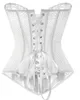 Sexig midja träning korsett kropp shaper kvinnor korsett svart snörning benad överbust korsett transparent blommigt mönster mesh gothic c9535532