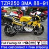 Kit voor Yamaha TZR250RR TZR-250 TZR 250 88 89 90 91 Body 244HM.44 TZR250 RS RR YPVS 3MA TZR250 Top Geel Zwart 1988 1989 1990 1991 Kuip