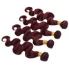 Elibess Body Wave Brasilianisches leuchtend rosafarbenes, dunkelrotes Haargewebe 99J Peruanisches rotes Haarbündel 100g 3 Stück viel DHL Fedex Free