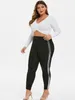 Rosegal grande tamanho magro lantejoulas nona leggings de cintura alta calça mulheres sexy leggings casuais brilhantes calças longas 5xl calças cj191206