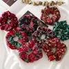 2020 Merry Christmas Stretch Hoofdband Scrunchies Dames Elastische Haarbanden Meisjes Haar Ties Gestreepte Haaraccessoires