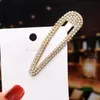 Fashion Metal Water Drop Hair Clips Golden RhinestoneClip Simple Geometry Bang Hairpin 3 Colors7739843