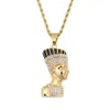 Gros-acier inoxydable cristal pharaon égyptien collier pendentif Hip Hop bijoux 24inch chaîne corde SN136