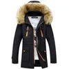 Mäns Ned Parkas Vinter Jacka Män Casual Warm Zipper Parka Mode Avtagbar Fur Collar Tjocka Hooded Coats Veste Homme Plus Storlek1