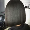 Peruca de cabelo humano de renda curta Bob peruca para mulheres negras brasileiras naturais retas de renda suíça peruca frontal pré -puxed6628578