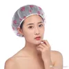 Resuable Lace Elastic Band Bath Hair Caps Anti-fume Hat Cute flower Waterproof Shower Cap Women Cartoon PVC Wash Face Hair Cover payment