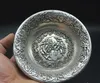 China old Feng Shui ornaments white Copper Silver plating writing-brush washer bowl