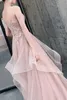 Ny design Spaghetti Straps Kvinnor Prom Kappa Unik kjol Long Evening Dress Robe de Soireecustom gjorde