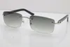 Groothandel-RIMLESE HARDWARE T8200630 Zonnebril Nieuwe Luxe Glazen Hot Sunglasses Merk Designer met Logo Cat Eye Lenzen