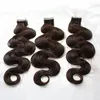 100 cheveux humains 100 grammes paquet vague de corps pu cheveux brun bande cheveux 2.5gr pièce 2 lots