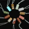 Jewelry Necklace Healing Crystals Amethyst Rose Quartz Bead Chakra Healing Point Women Men Natural Stone Pendants Leather Necklaces