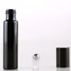 10ml Roll på glasflaska Svart guld Silver dofter Essential Oil Perfume Flaskor med Metal Roller Ball Customizable Logo LX2285