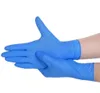 100 pièces/boîte gants jetables en caoutchouc Nitrile gants bleus industriels imperméables gants de cuisine en Nitrile couleur bleu profond