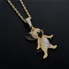 18K gouden kat en muis Jerry ketting Iced Out kubieke zirkoon mens hiphop sieraden cadeau