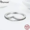 Bamoer 100% 925 Sterling Zilver Waterdruppel Clear CZ Finger Ringen voor Dames Bruiloft Engagement Sieraden Girlfriend Gift PA7649