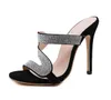 Zapatos de mujer de diseñador de lujo de talla grande 35 a 40 41 42 tacones de aguja con diamantes de imitación brillantes